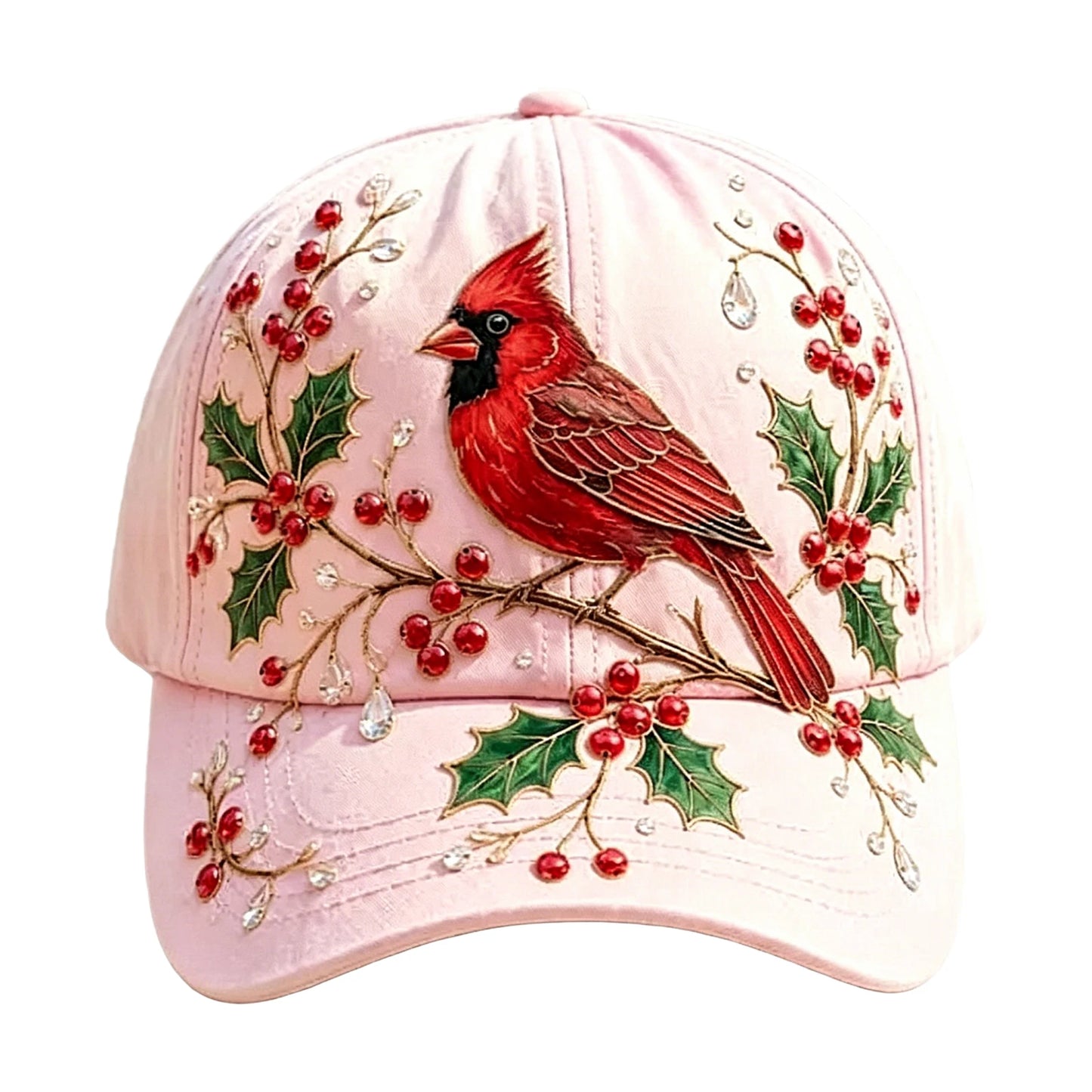 Cotton Animal Pattern Baseball Hat Adjustable Lightweight Casual Sun Hats Breathable for Nature Lover Gardeners Women Peaceful Pleasures Health and Wellness Red Bird