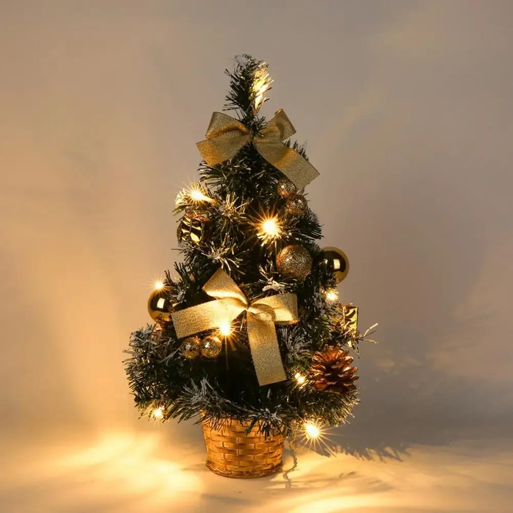40CM LED Christmas Tree Nightlight LED Light Pine Needle Tree Mini Xmas Tree Christmas Decoration Desktop Ornament New Year Gift Peaceful Pleasures Health and Wellness