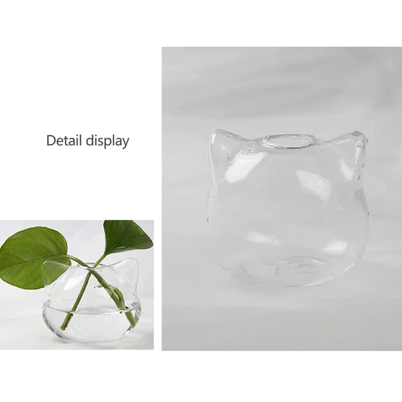 Cat-Shaped Glass Vase | Hydroponic Succulent Planter & Terrarium
