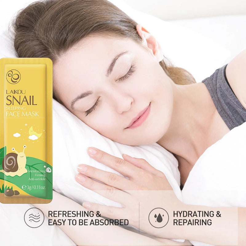 LAIKOU 7-in-1 Korean Sleeping Face Mask Set | Anti-Wrinkle & Hydrating