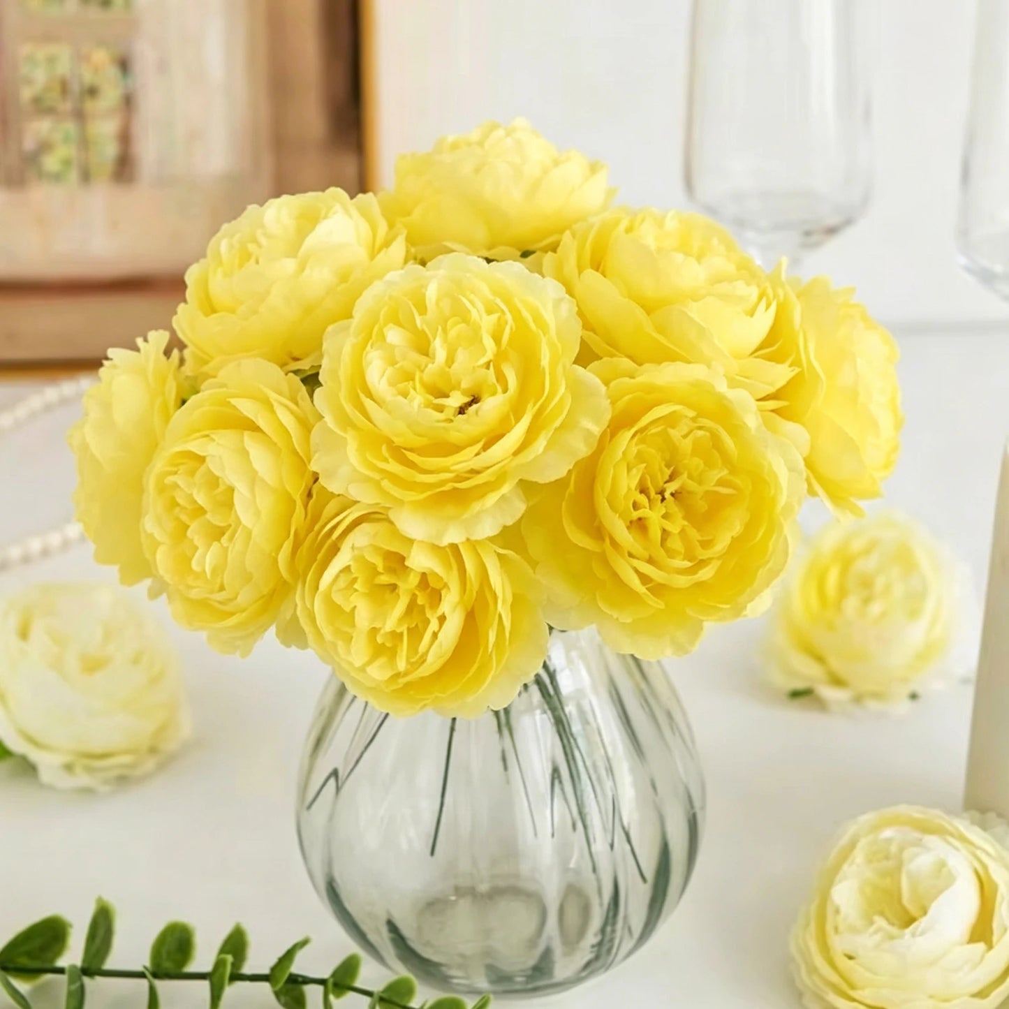 Artificial Silk Peony Flowers with Stems | Wedding & Home Décor
