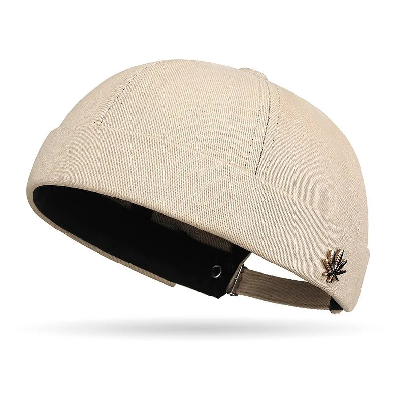 Adjustable Brimless Cap for Spring & Autumn, Unisex Solid Beanie Hat - Fashion Versatile, Streetwear Hip Hop Style Peaceful Pleasures Health and Wellness Beige One Size