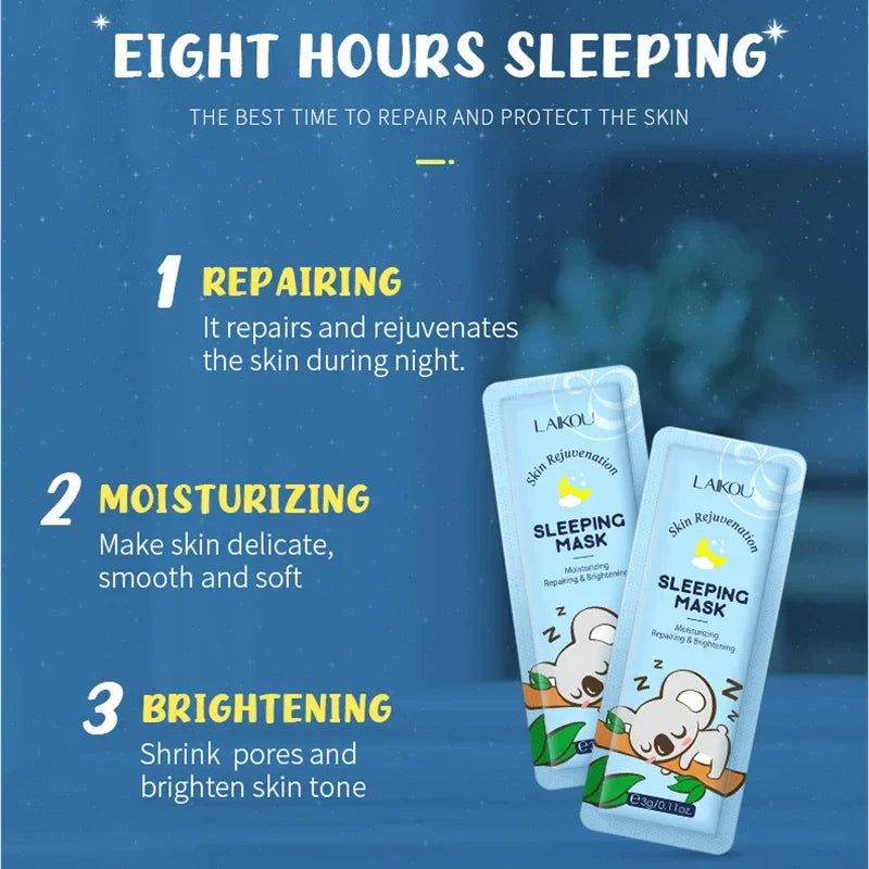 LAIKOU Sleeping Face Mask – Hydrating & Nourishing 5pk Peaceful Pleasures Health and Wellness