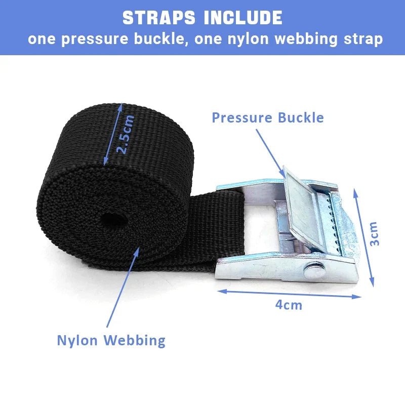 1M Buckle Tie-Down Belt Cargo Straps for Car Motorcycle Bike with Metal Buckle Tow Rope Strong Ratchet Belt for Luggage Peaceful Pleasures Health and Wellness