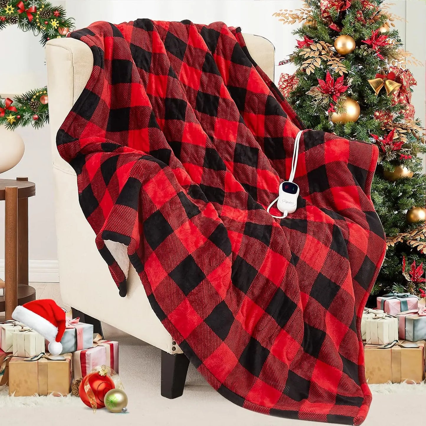 Queen Electric Heated Blanket – Ultra Soft Flannel, 10 Heat Levels, Auto Shut-Off Electric Blanket Peaceful Pleasures Health and Wellness United States