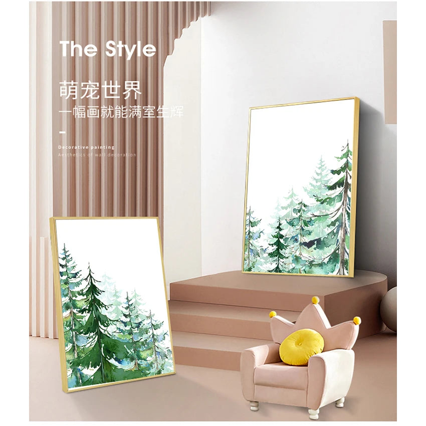 Woodland Animals Canvas Wall Art – Kids Nursery Decor Print