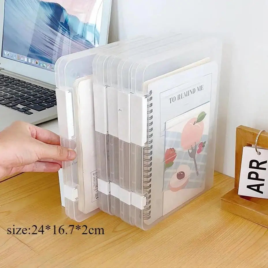 A4 File Storage Box Waterproof Dustproof Transparent Plastic Document