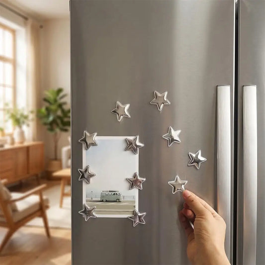 Silver Star Fridge Magnets 10/20 Pcs – Vintage Resin Décor Decorative Fridge Magnets Oasis Select