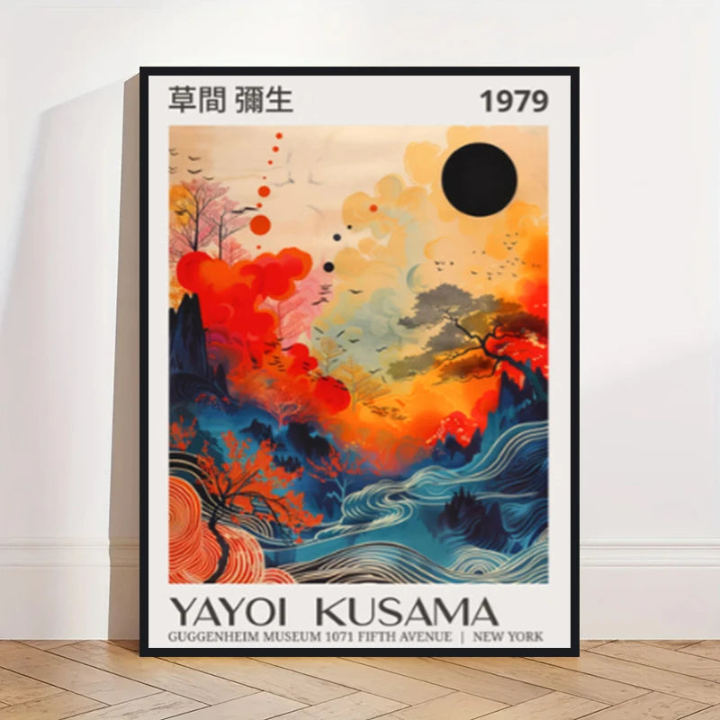 Yayoi Kusama Abstract Pumpkin Canvas Wall Art Print | Unframed