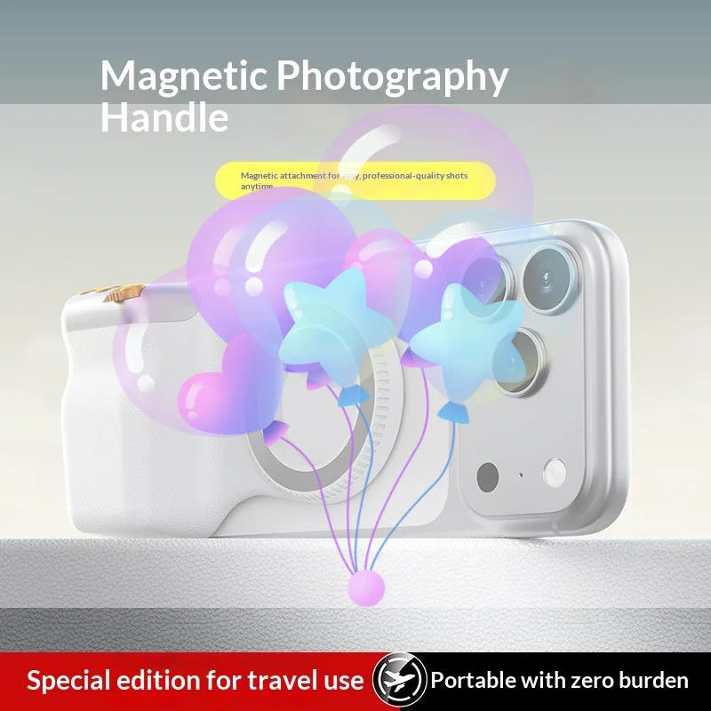 Magnetic Phone Camera Grip with Fill Light & Remote Shutter