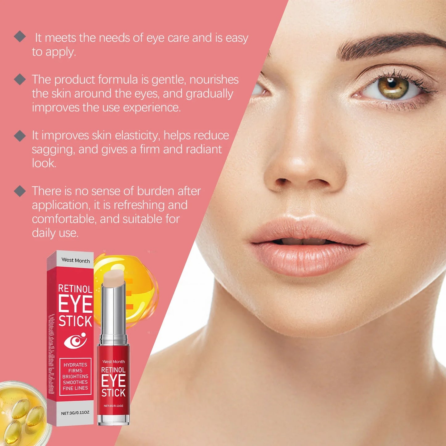 Retinol Eye Cream Stick – Firms, Hydrates & Massages Eye Area
