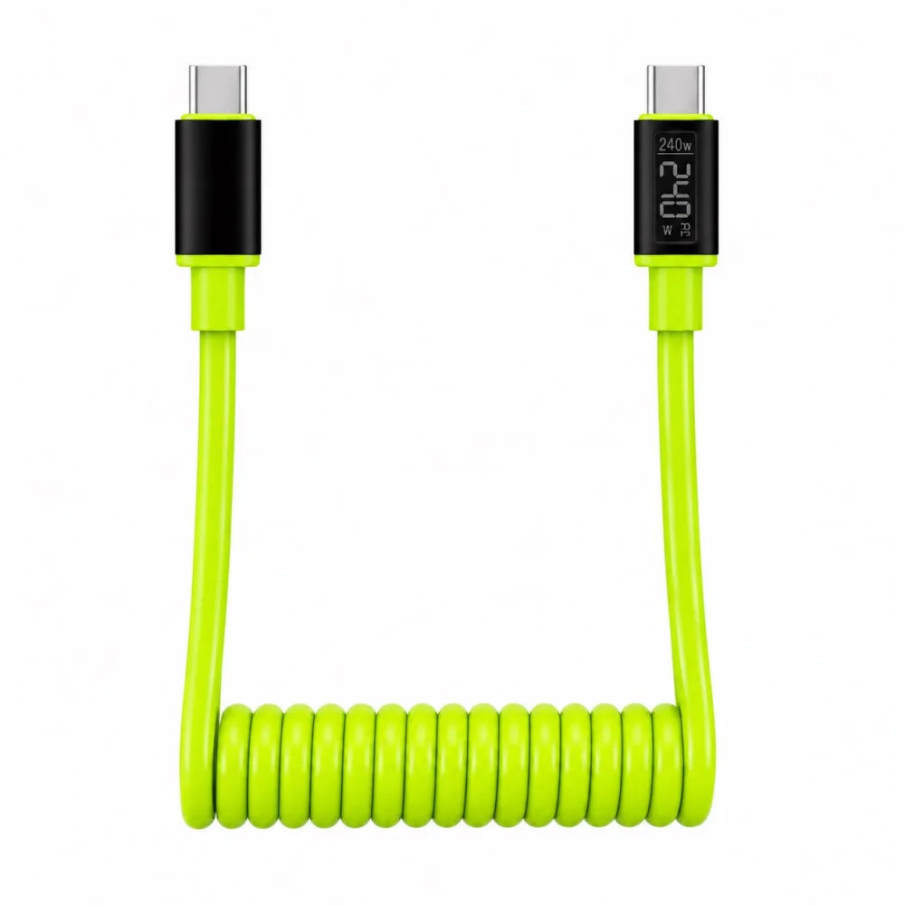 240W Retractable USB-C to USB-C Fast Charging Cable 6A