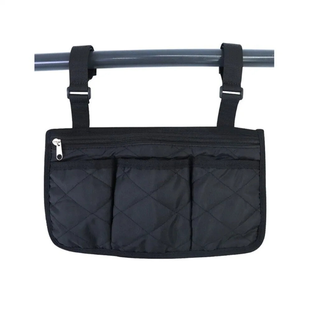 Wheelchair Armrest Hanging Bag | Multi-Pocket Waterproof Organizer