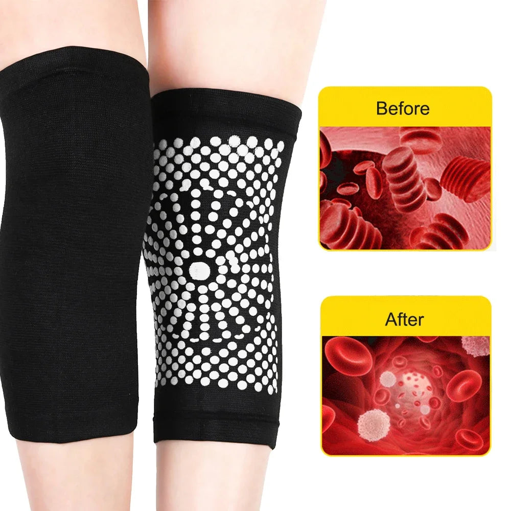 2PCS New Self Heating Knee Braces Sleeve Tourmaline Knee Support Far Infrared Keep Warm Knee Pads Peaceful Pleasures Health and Wellness