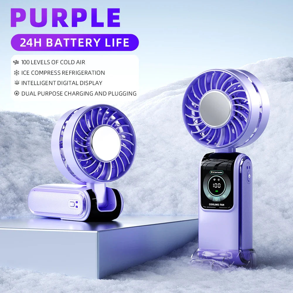 3600mAh Portable Neck Fan – Semiconductor Cooling, Foldable