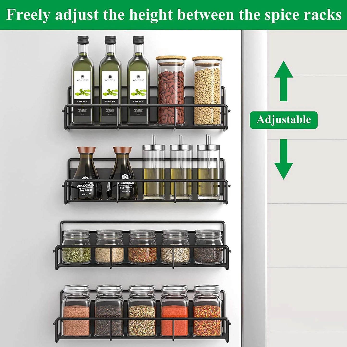 Magnetic Spice Rack for Refrigerator | Fridge Shelf Organizer