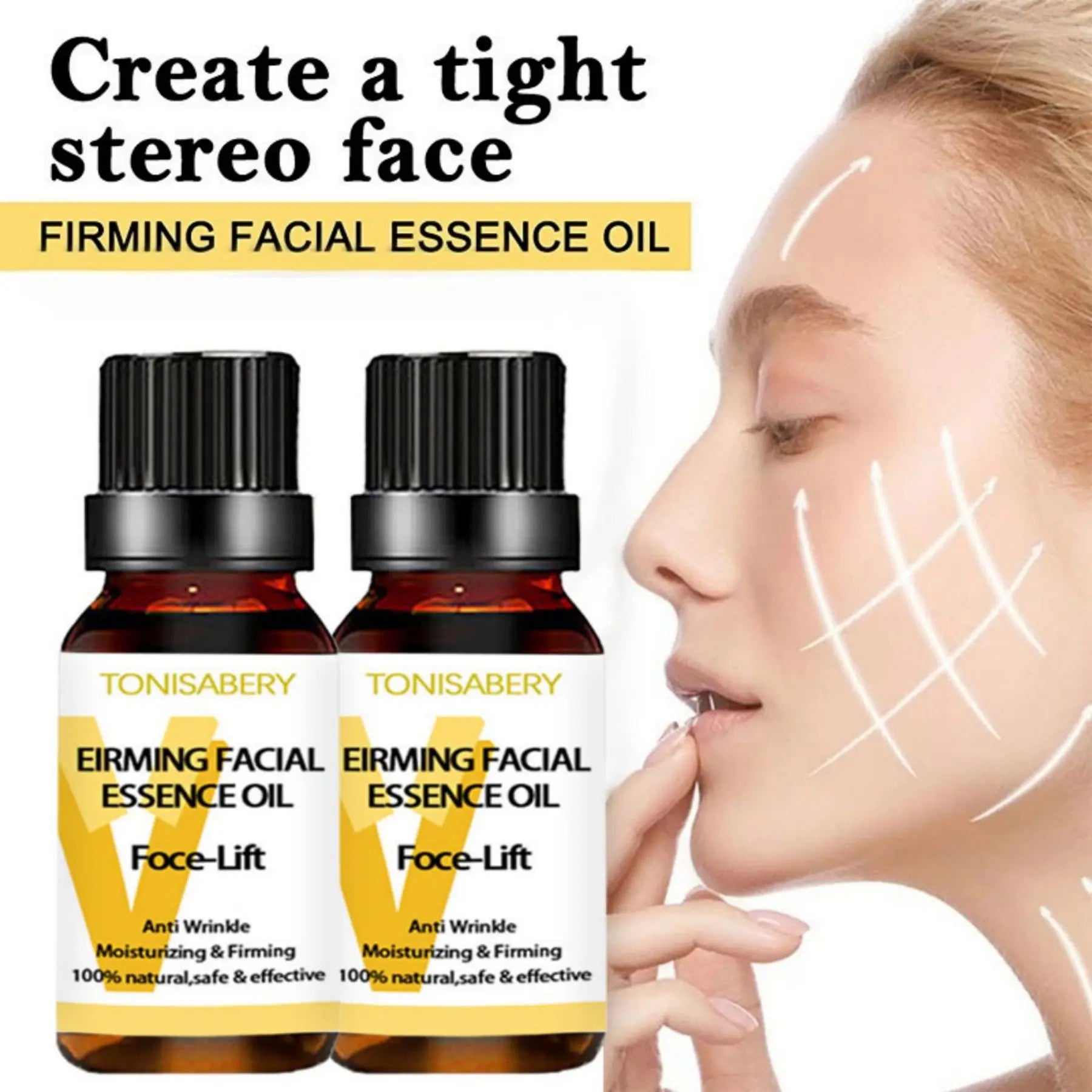 Anti Wrinkle Essence Instant Slimming Face Oil V Face Essential Oils Lifting Firming Thin Nourish Powerful Facial Skin Care Peaceful Pleasures Health and Wellness 30ml