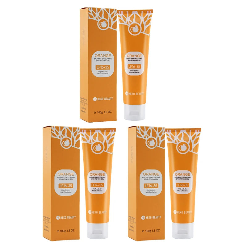 Orange Exfoliating Gel With Vitamin C Gentle Deep Cleaning Longlasting Moisturizing Smooth Skin Unisex Exfoliating Gel 1/2/3pcs Peaceful Pleasures Health and Wellness 3pcs