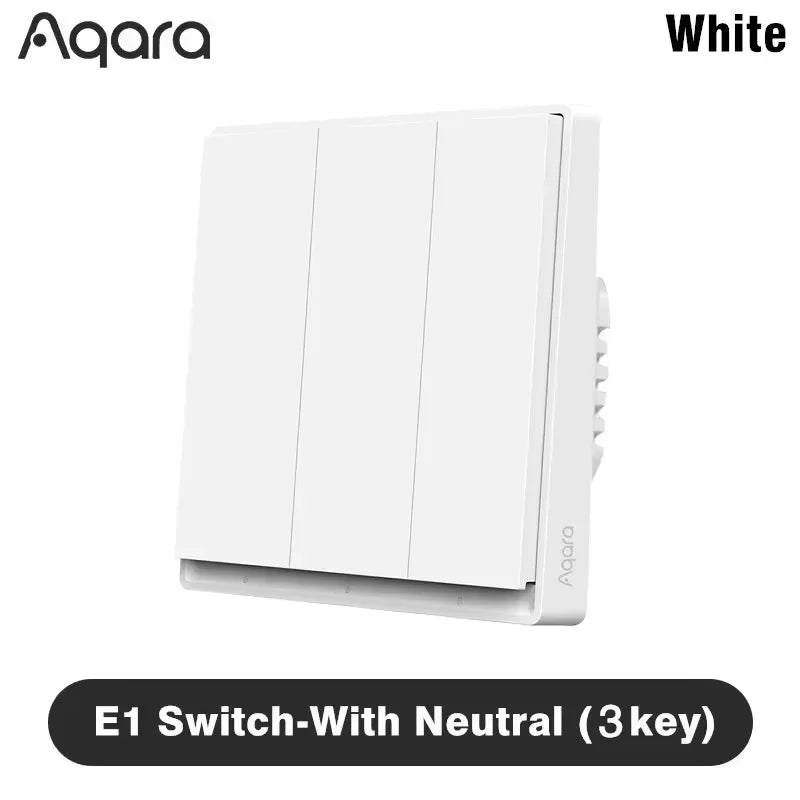 Aqara E1 Smart Wall Switch Zigbee 3.0 Wireless Key Light Switch Fire Wire With/No Neutral For Xiaomi Home Homekt APP Peaceful Pleasures Health and Wellness With Neutral 3key China Mainland