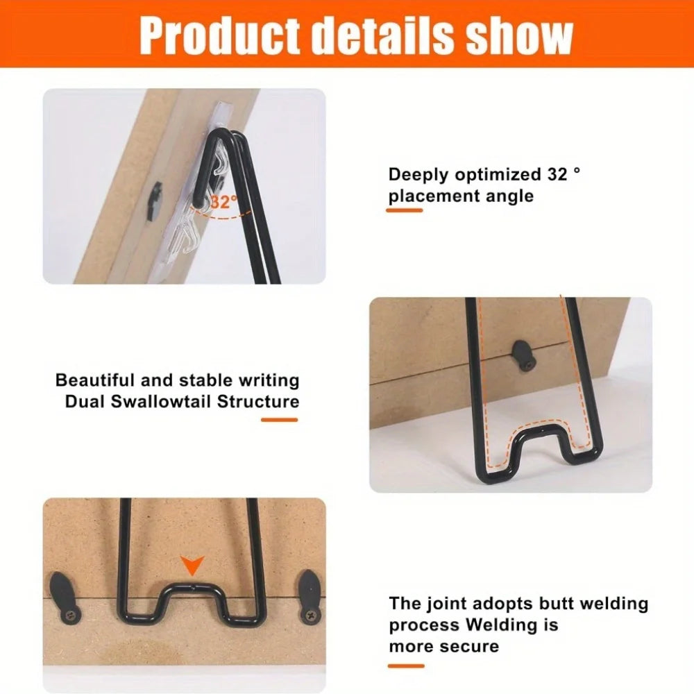 1 Photo Frame Bracket Self-adhesive Adjustable Durable Metal Display