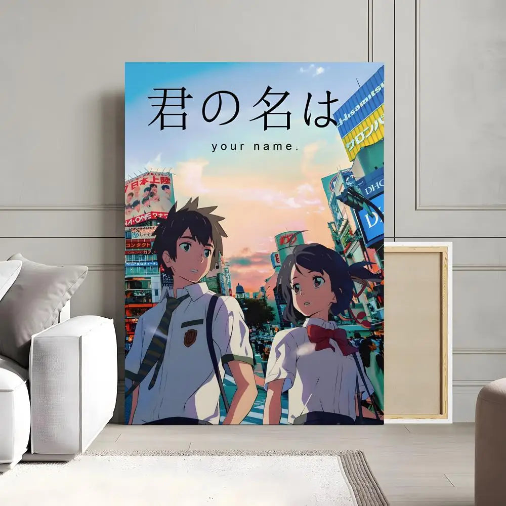 Your Name Anime Canvas Poster | Waterproof Wall Art Decor Anime Canvas Poster Peaceful Pleasures Health and Wellness z13 30x40cm Unframed