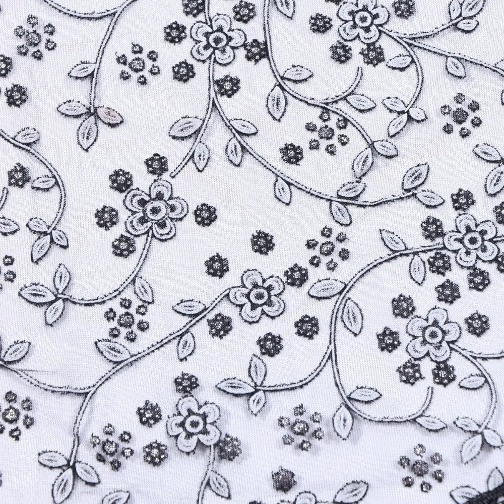 Women's Triangle Lace Veil Headscarf – Floral Sequined Scarf