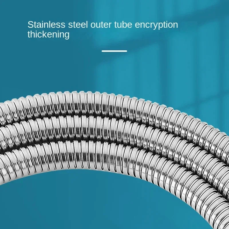 Stainless Steel Flexible Shower Hose 1.5M/2M | G1/2 Extension Flexible Shower Hose Peaceful Pleasures Health and Wellness