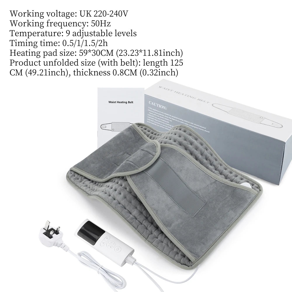 Electric Heating Pads for Back Neck Shoulder Relief Home Sofa Office Desktop Winter Warm Blanket Auto-Off Machine Washable Mat Peaceful Pleasures Health and Wellness Type 2 UK PLUG 220V