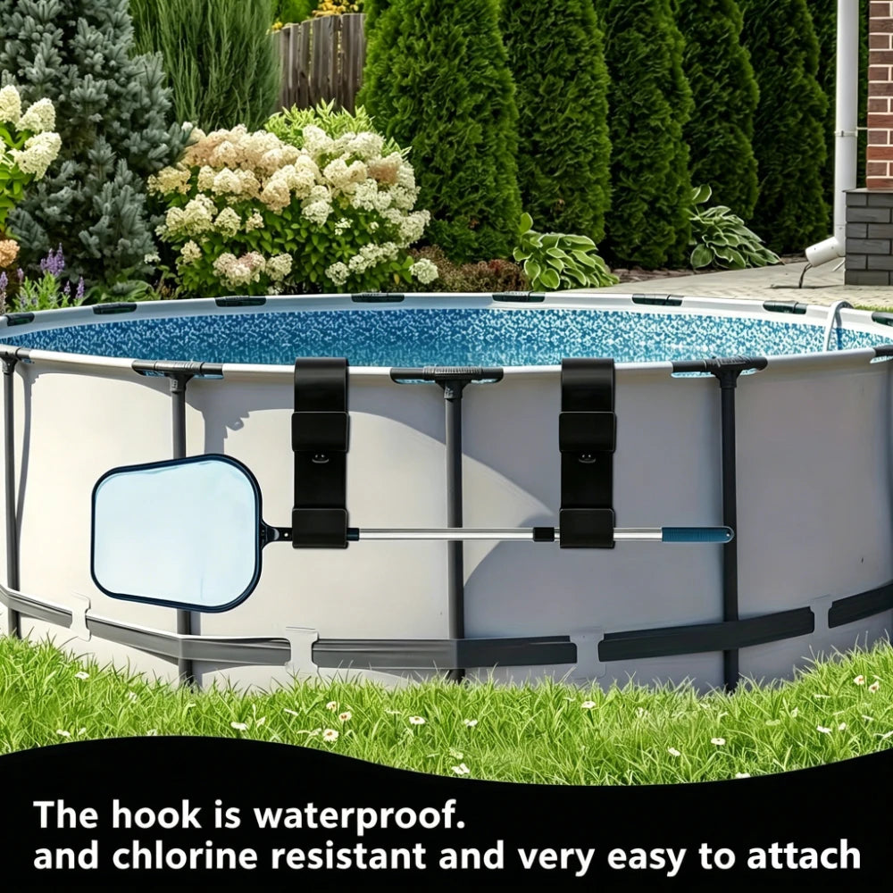 Adjustable Pool Pole Hanger & Leaf Skimmer Net Holder Pool Pole Hanger Peaceful Pleasures Health and Wellness