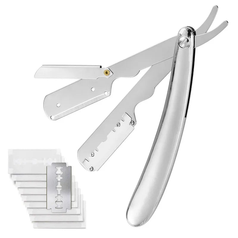 1Pcs Men Shaving Barber Tools Hair Razor and Blades Antique Black Folding Shaving Knife Unisex Hair Removal Peaceful Pleasures Health and Wellness