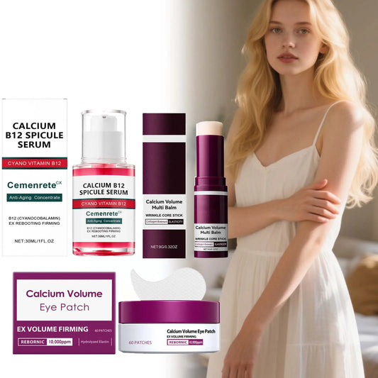 Calcium Anti-Aging Skincare Set – Serum, Eye Patches & Balm
