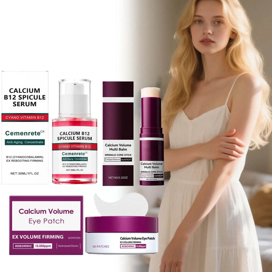 Hoygi Calcium Anti-Aging Set – Serum, Eye Patches & Balm Anti-Aging Skincare Set Oasis Select