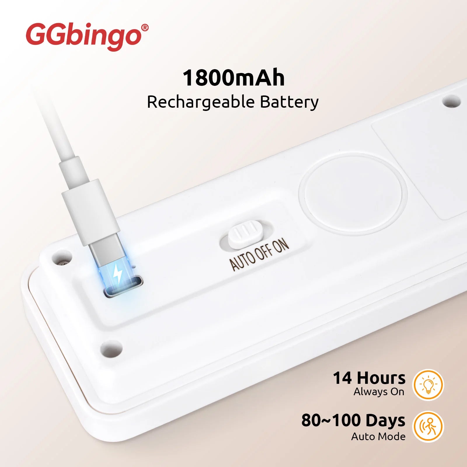 GGbingo Body Induction Night Light Multi-light Type-C Charging Footlights Wall Lamp 2700K Cabinet Light Wardrobe light Peaceful Pleasures Health and Wellness