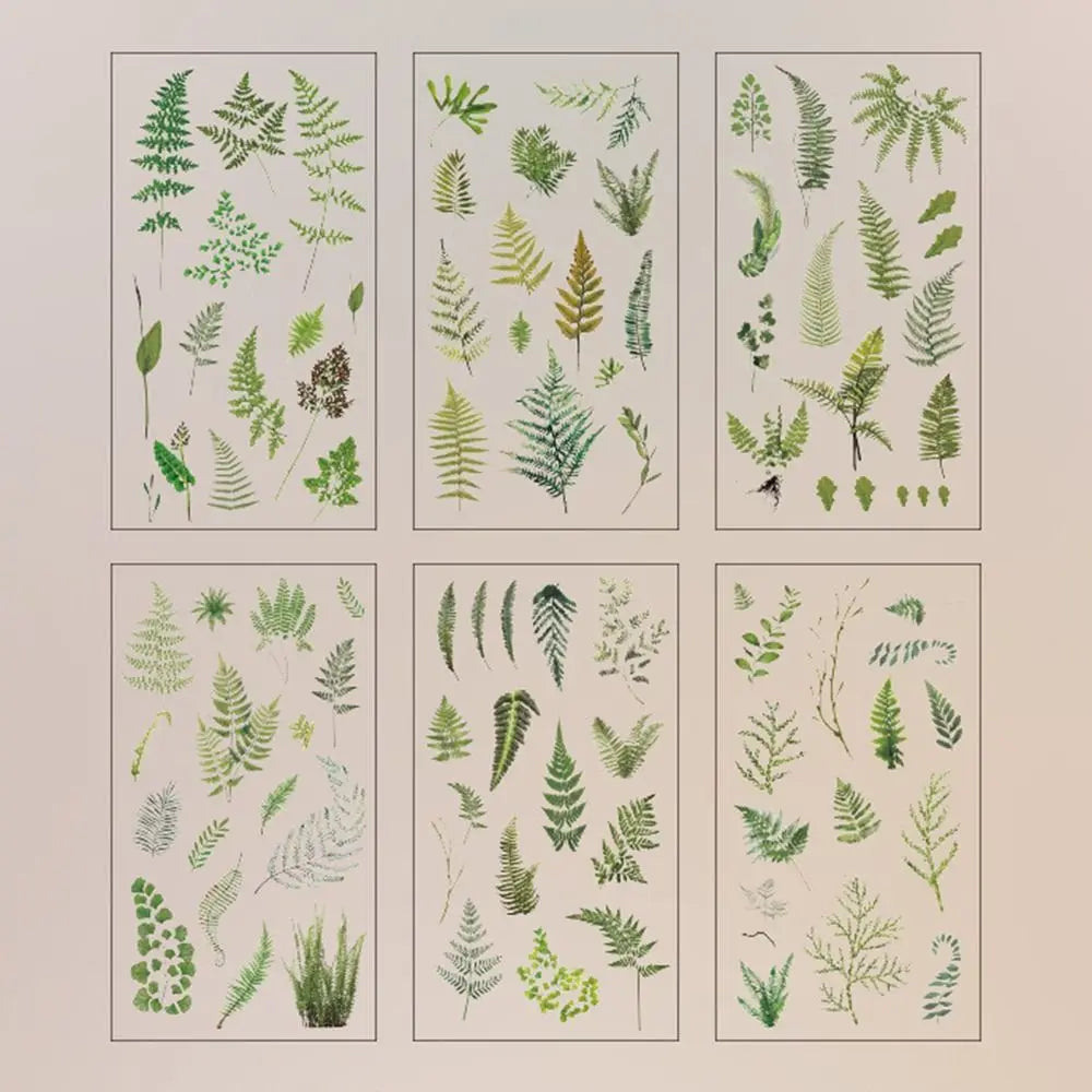 6 pcs/pack Nature PVC Plant Flower Sticker Vintage DIY sticker Scrapbook Stickers Adhesive Clear PET Transparent Flower Stickers Peaceful Pleasures Health and Wellness 03