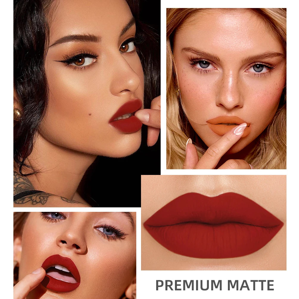 24 Colors Long Lasting Matte Nude Liquid Lipstick Waterproof Non-stick Cup Sexy Nude Red Brown Lip Gloss Lips Makeup Cosmetics Peaceful Pleasures Health and Wellness