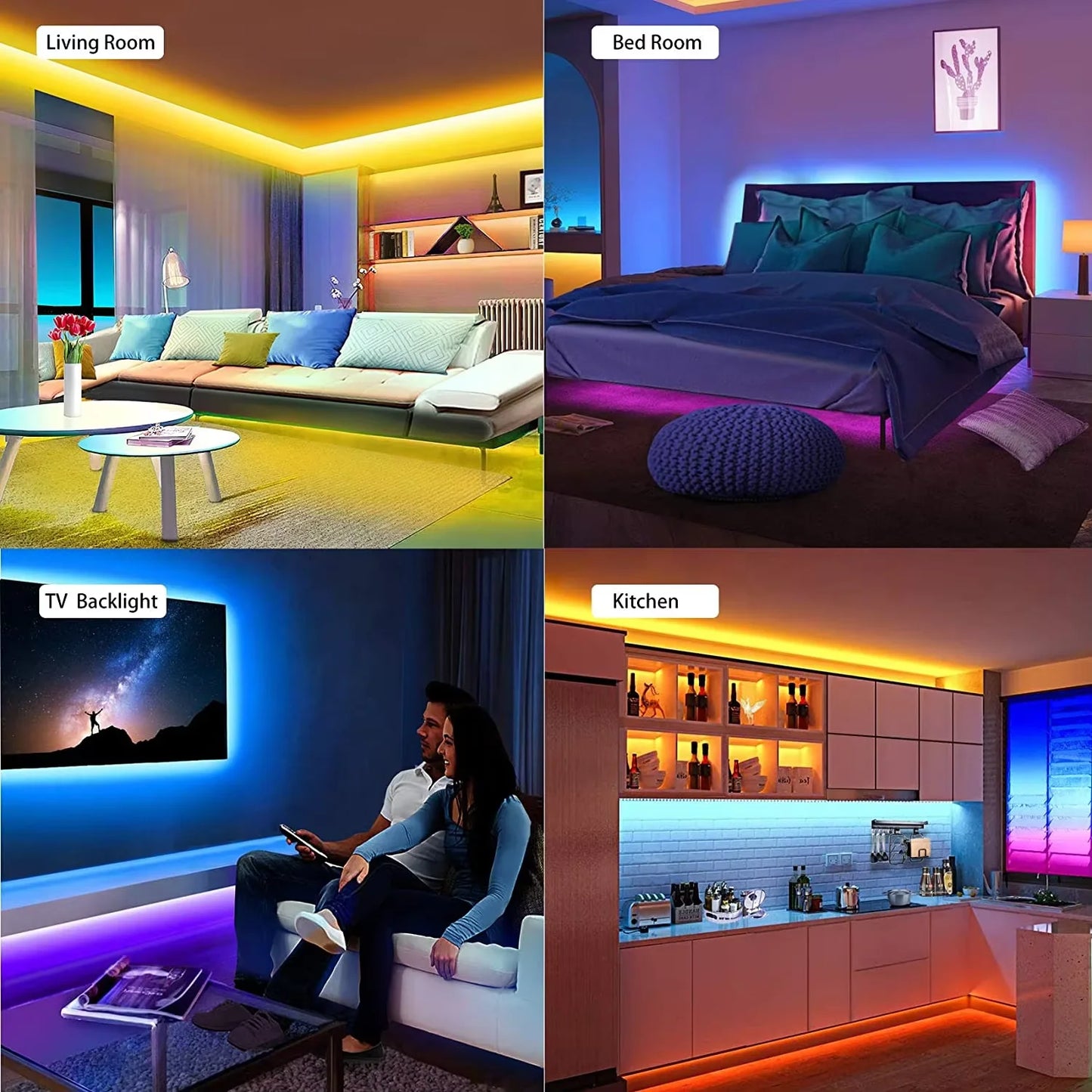 RGB LED Strip Light TV Backlight | Game Room Holiday Décor
