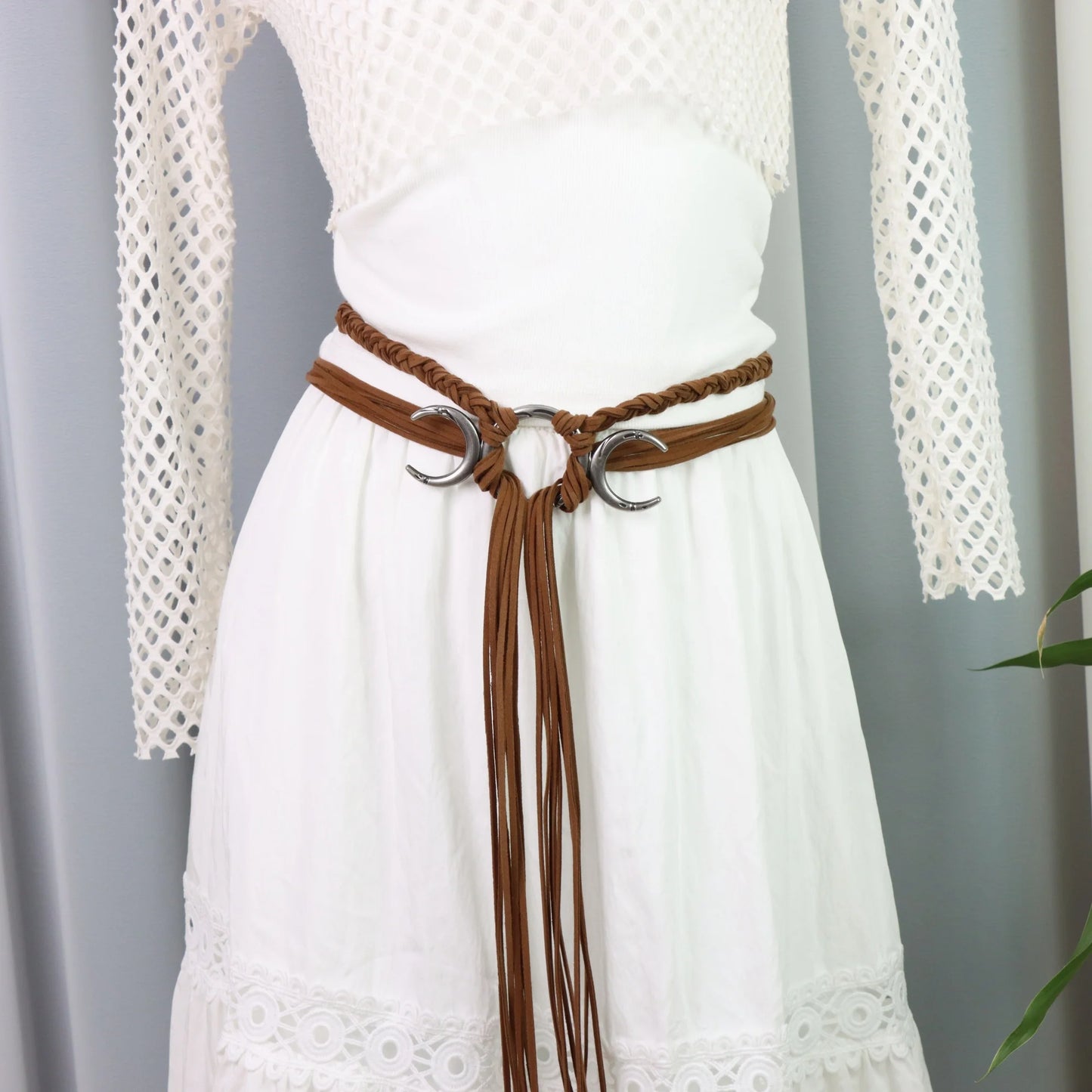 Women's Renaissance Medieval Tassel Long Rope Waistband Witch