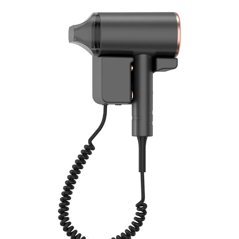 New Hotel And Hotel Hair Dryer 220V Wall Mounted High-Power Blue Light Negative Ion Hair Care Hair Dryer Without Punching Hole Peaceful Pleasures Health and Wellness Advanced Grey-220V UK