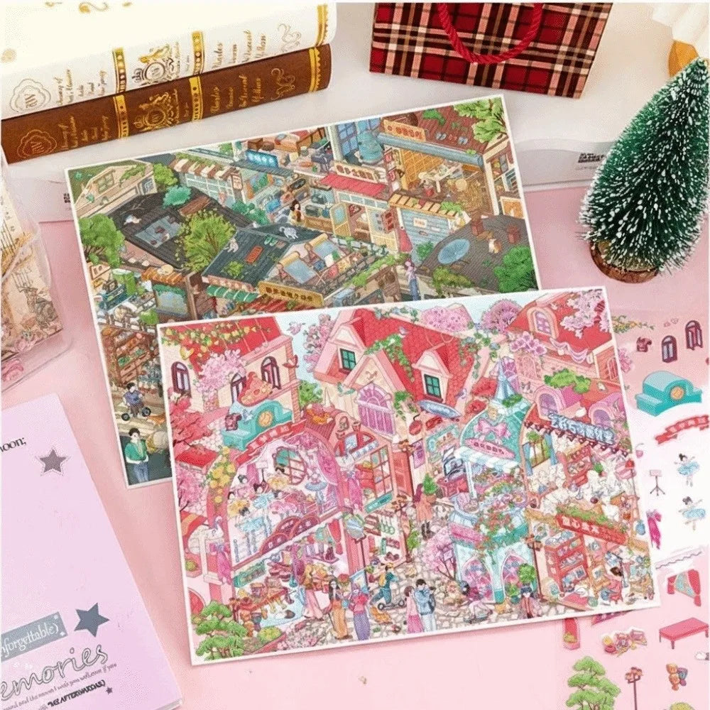 Kawaii 3D Miniature DIY Stickers – Cabin Town Scrapbook Decor