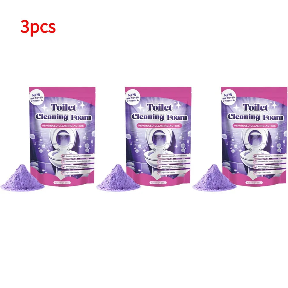 Efficient Toilet Bowl Cleaner Powder Foam for Deep Cleaning Peaceful Pleasures Health and Wellness 3pcs