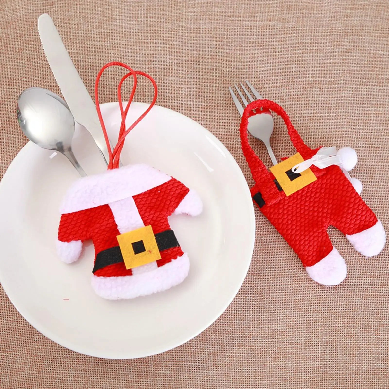 Tableware Utensils Holder For Christmas Christmas Decoration Ornaments Utensil Organizers For Dining Table Restaurant Hotel Peaceful Pleasures Health and Wellness