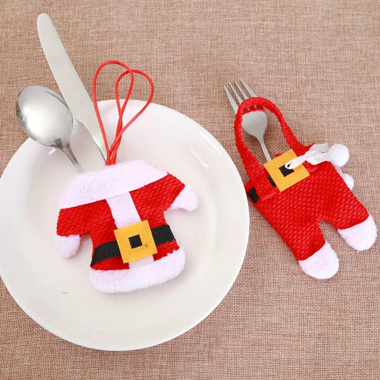 Tableware Utensils Holder For Christmas Christmas Decoration Ornaments Utensil Organizers For Dining Table Restaurant Hotel Peaceful Pleasures Health and Wellness