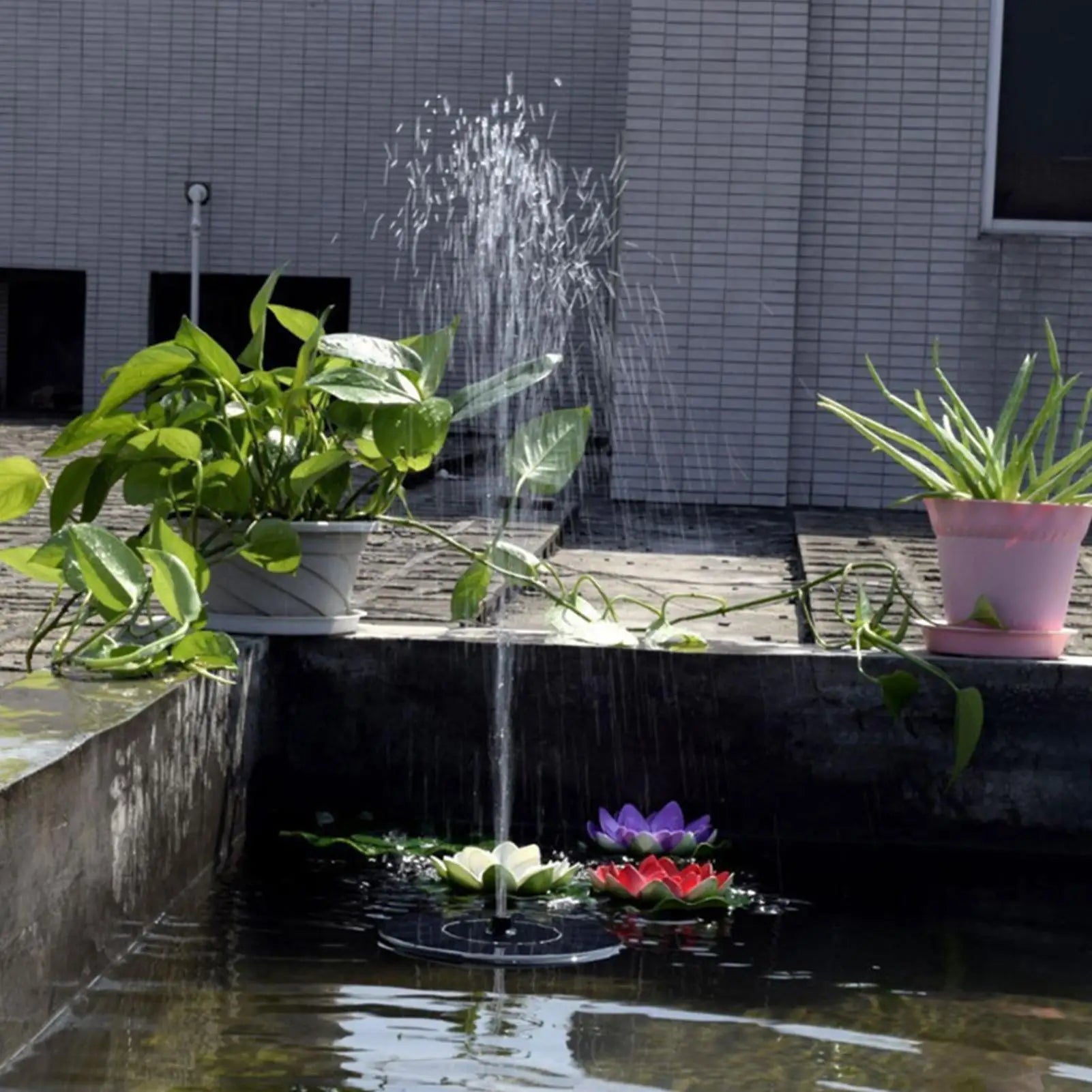 Solar Fountain Pump with 6 Nozzles Outdoor Pond Water Aerator Solar Powered Water Feature for Garden Patio Backyard Lawn Pool Peaceful Pleasures Health and Wellness