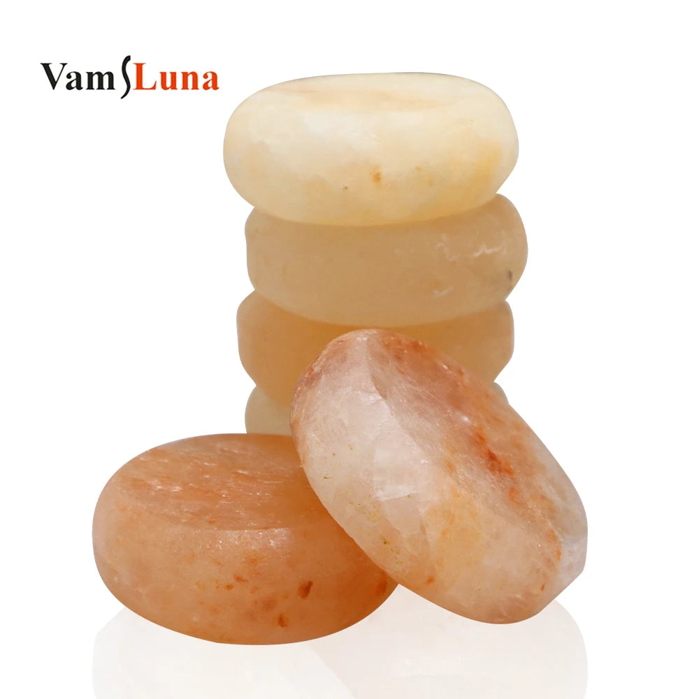 Himalayan Pink Salt Massage Stones Set of 6 | Hand-Carved