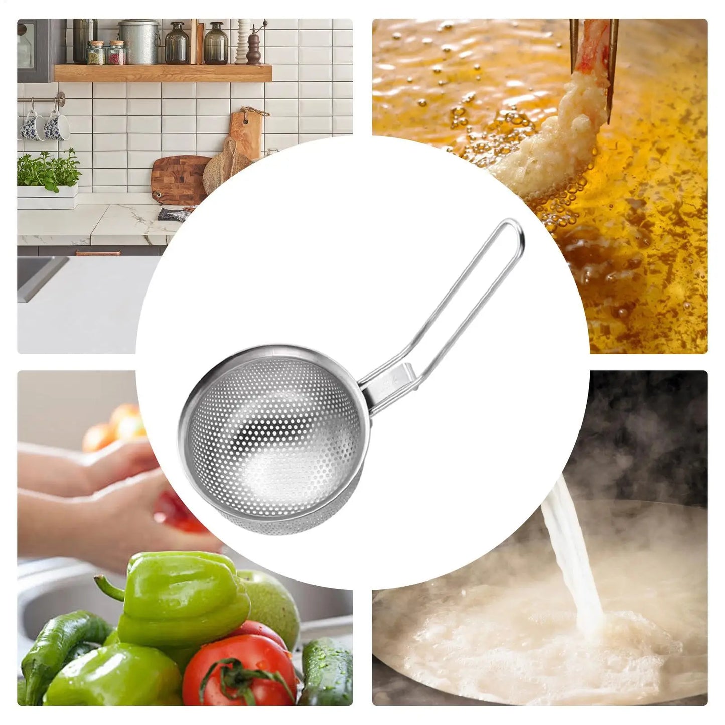 Stainless Steel Fine Mesh Strainer & Skimmer | Kitchen Sieve