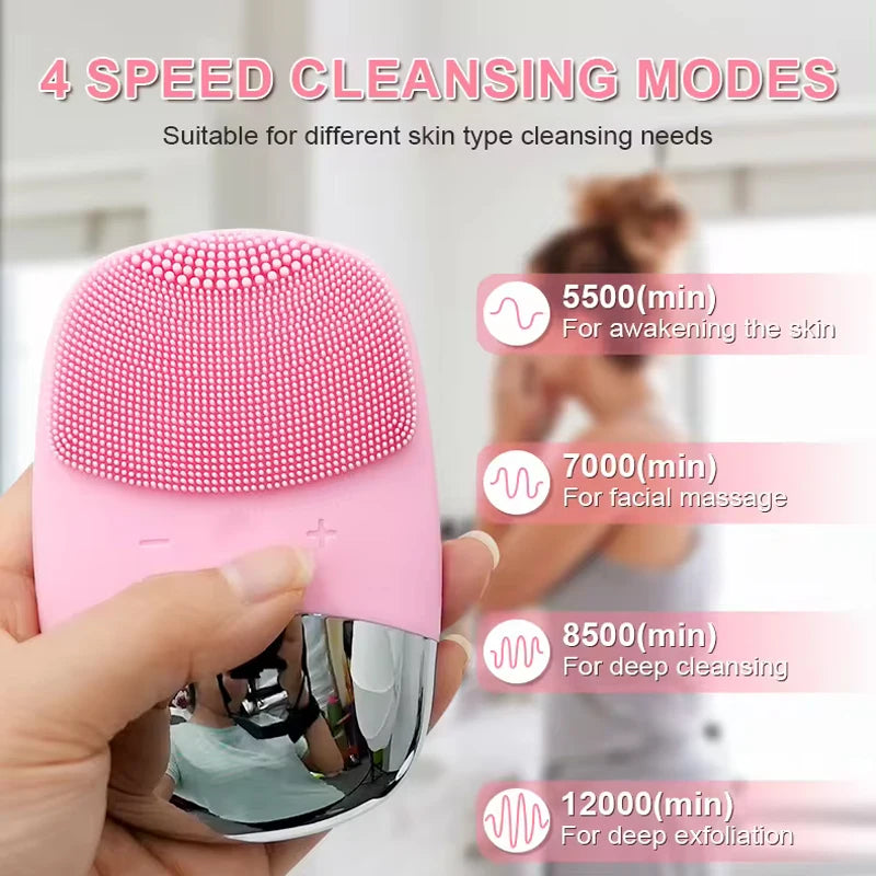 2026 Trending Products Silicone Face Scrubber Electric Deep Cleaning Brush for Men & Women Removing Blackhead Exfoliating Peaceful Pleasures Health and Wellness