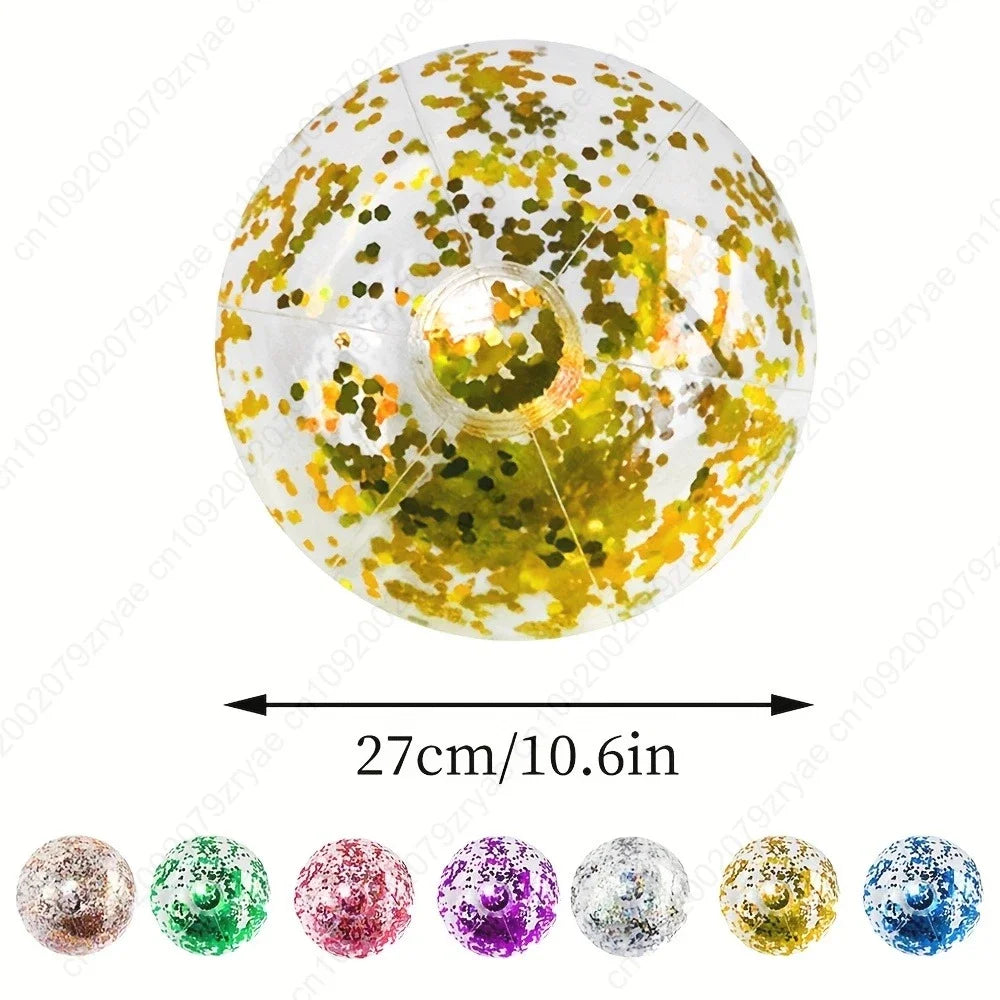 Inflatable Sequin Beach Ball – Pool Party Summer Fun Accessory