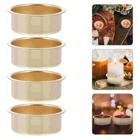 4Pcs Halloween Metal Cups Metal Cup Tin Votive Mini Candlestick Holders Halloween Party Decoration Tea Light Cups Peaceful Pleasures Health and Wellness