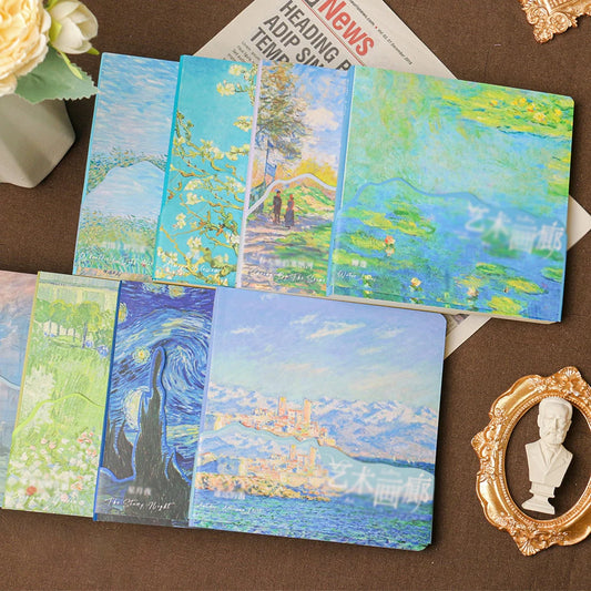 Art Gallery Square Notebook Beauty Monet Van Gogh Classic Paintings Peaceful Pleasures Health and Wellness