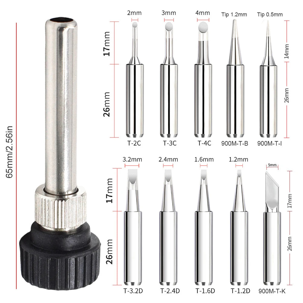 900M Soldering Iron Tips Set with Welding Sleeve – Lead-Free, 10 Tips Peaceful Pleasures Health and Wellness
